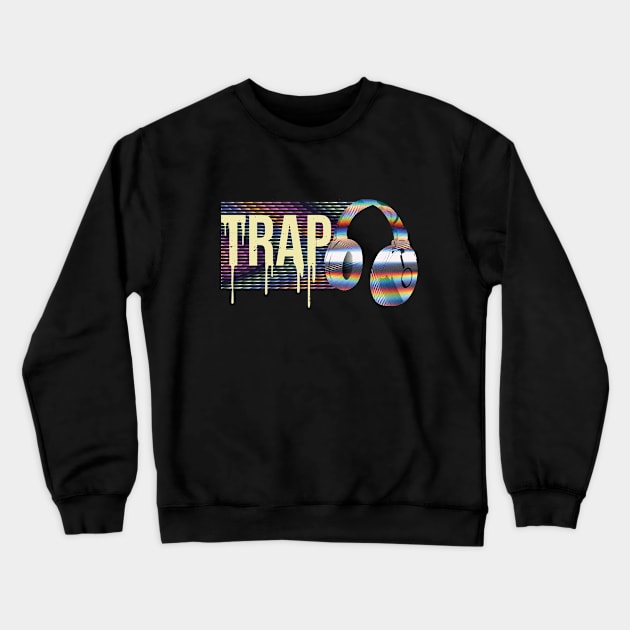 Trap House Music EDM Headphones Crewneck Sweatshirt by AutomaticSoul